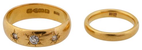 Two 22ct gold rings