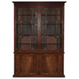 A George III mahogany bookcase cabinet