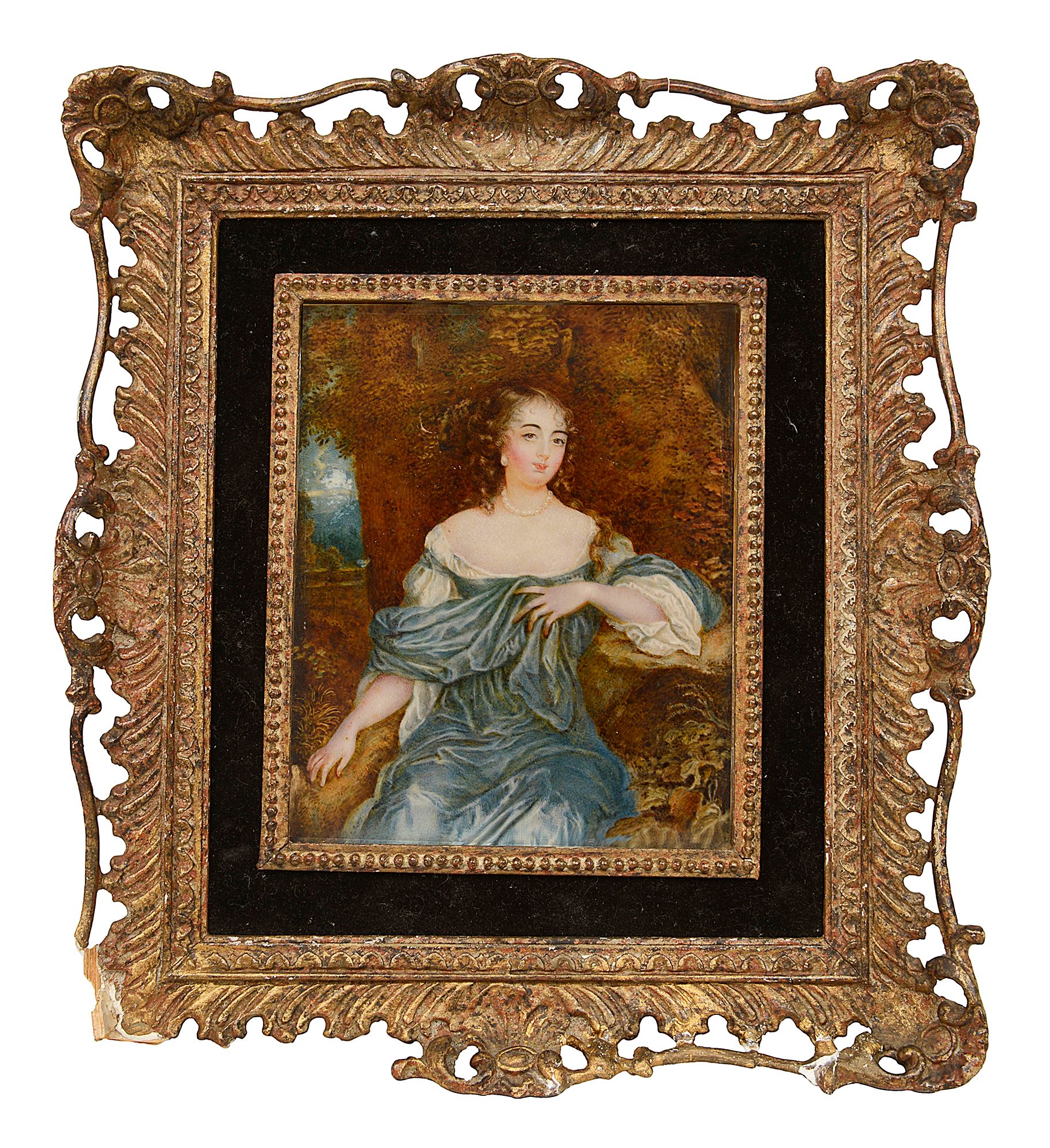 After Sir Peter Lely, A 19th century portrait miniature