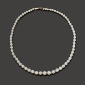 A white opal bead necklace,