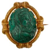 Two cameo brooches