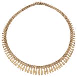 A continental flexible fancy link fringe necklace