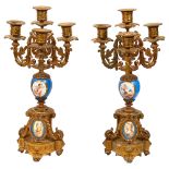 A pair Louis XVI style candlelabra