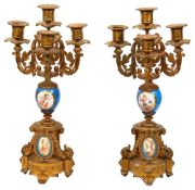 A pair Louis XVI style candlelabra