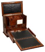 A late Victorian oak tabletop writing cabinet