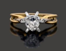 A trillion diamond single stone ring,