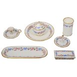 A mid 19th century Minton dressing table set