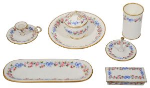 A mid 19th century Minton dressing table set