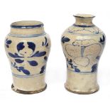 Two Chinese small crackle glazed stoneware vases