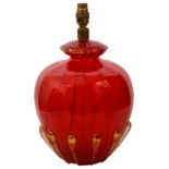 A Barovier & Toso Murano red glass table lamp