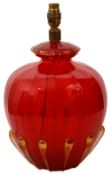 A Barovier & Toso Murano red glass table lamp