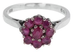 A ruby cluster ring