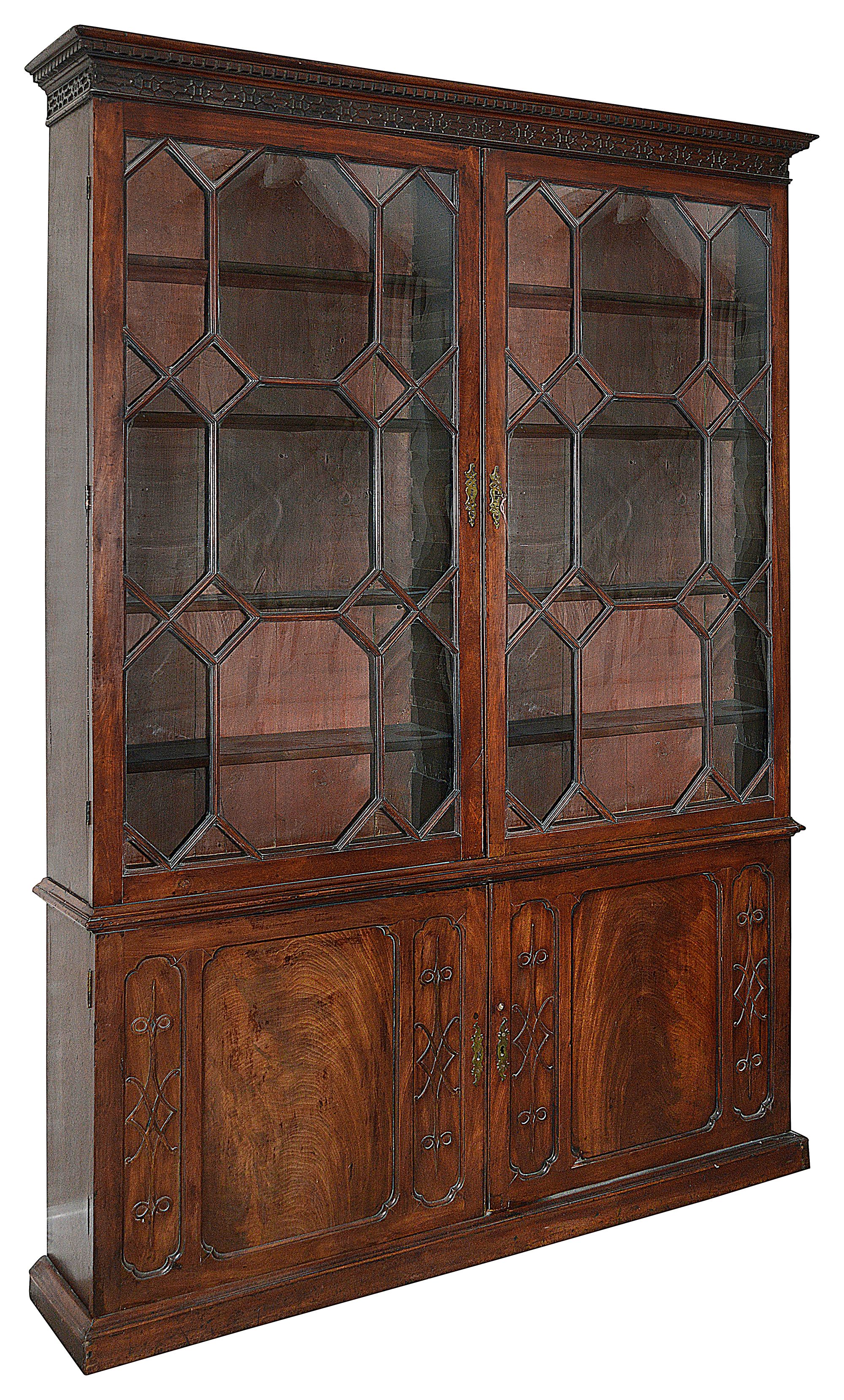 A George III mahogany bookcase cabinet - Image 2 of 11