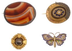 Four Victorian brooches