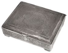 A 20th century Persian silver table cigarette box