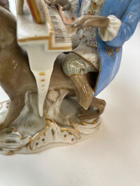 Two Meissen figures and two other monkey band figures - Image 7 of 10