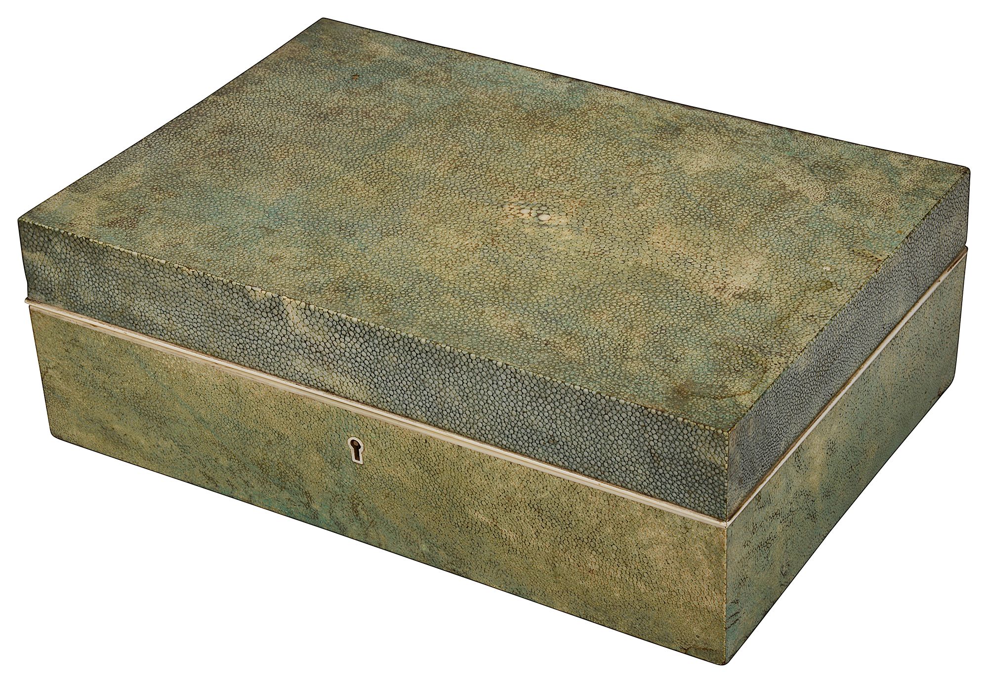 An early 20th century shagreen and ivory humidor by Callow