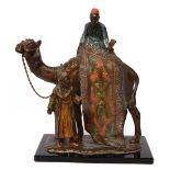 An Austrian cold painted spelter 'The Carpet Trader' table / cigar lighter