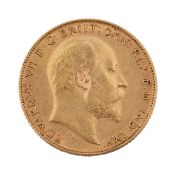 A Edward VII gold half sovereign, 1910