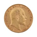 A Edward VII gold half sovereign, 1910