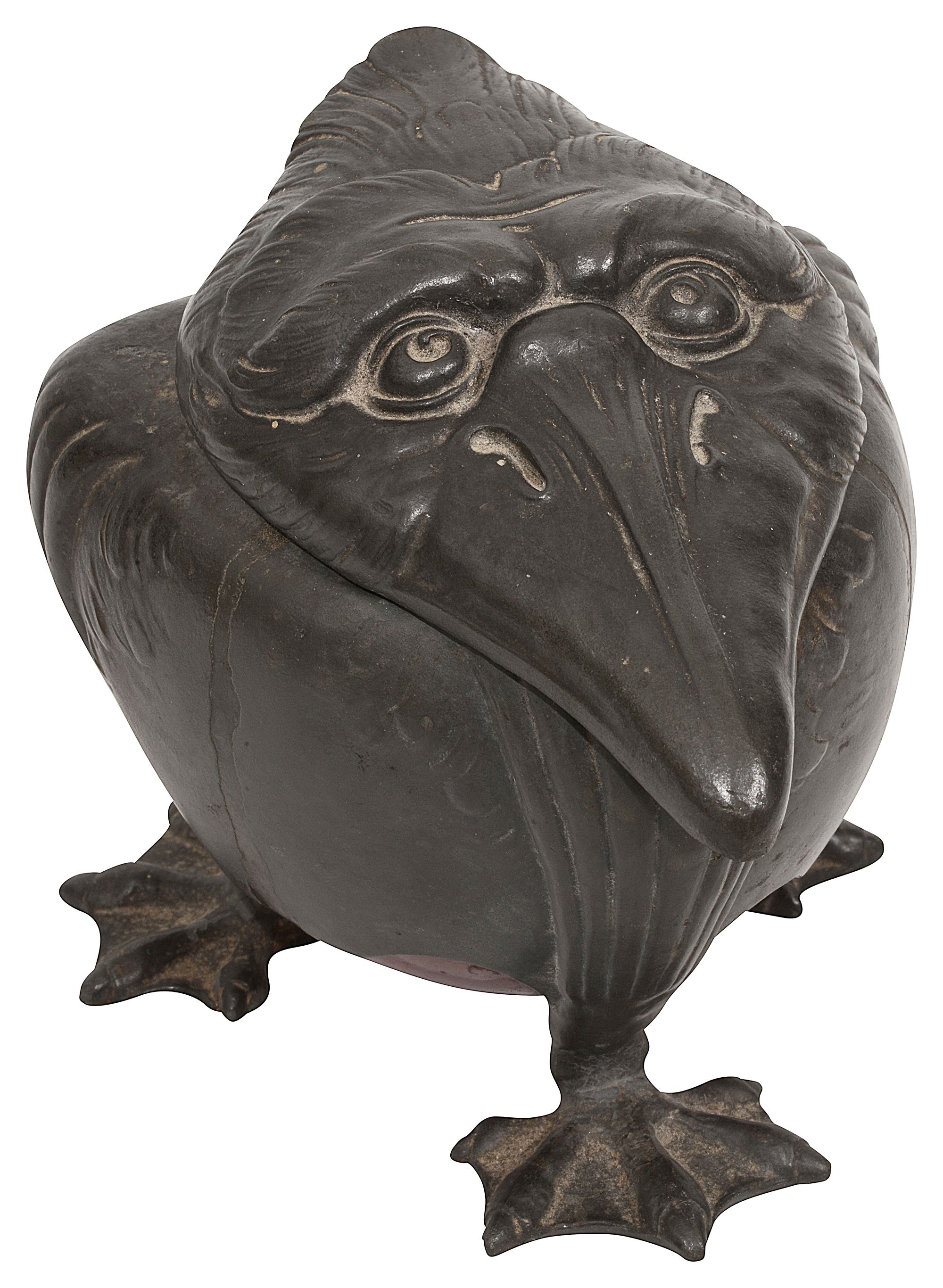 A continental Jugendstil pewter novelty grotesque bird inkwell c.1900 - Image 2 of 9