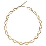A 9ct gold fancy link necklace