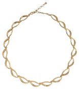 A 9ct gold fancy link necklace