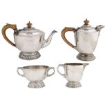 A George V silver four piece tea set