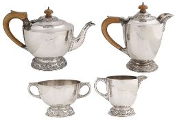 A George V silver four piece tea set