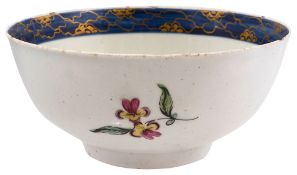 A late 18th century soft paste porcelain polychrome bowl