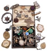 19th century and later silver and costume jewellery
