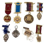 Seven silver Masonic jewels