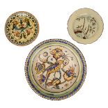 A Collard Honiton pottery charger, & two pottery plates