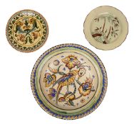 A Collard Honiton pottery charger, & two pottery plates