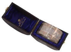 A Victorian cased silver hinged bangle