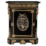 A Napoleon III ebonised hardstone cabinet