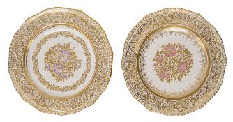 Two Sampson Hancock Derby cabinet plates