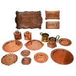 A collection of Arts & Crafts copper