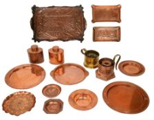 A collection of Arts & Crafts copper