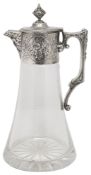 An Elizabeth II silver mounted glass claret jug