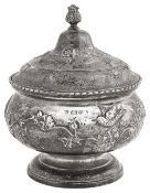 A George V silver pot pourri retailed by Asprey