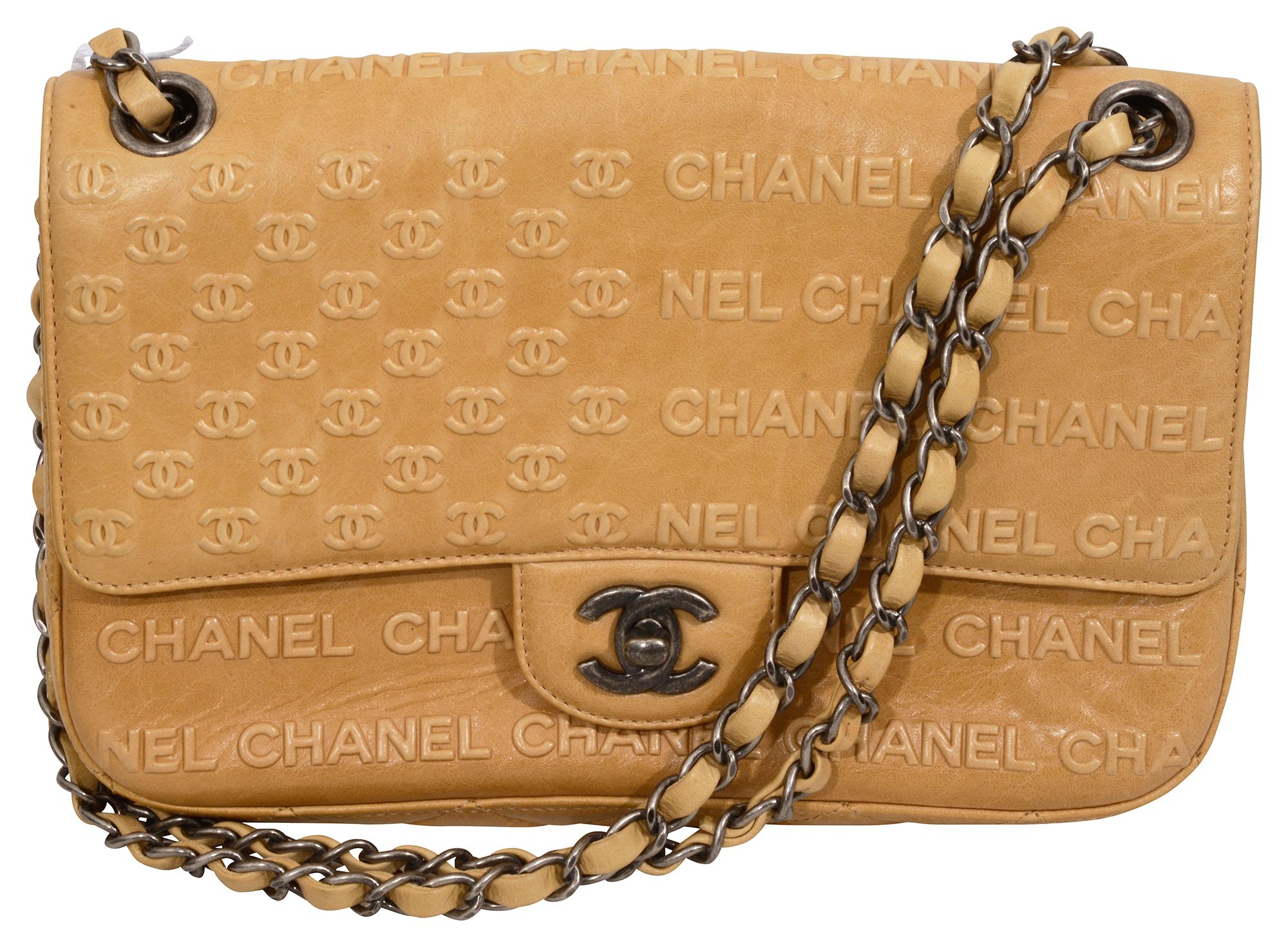 A Chanel biege calfskin flap bag - Image 2 of 3