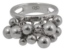 A white metal cluster ball charm ring by Links of London