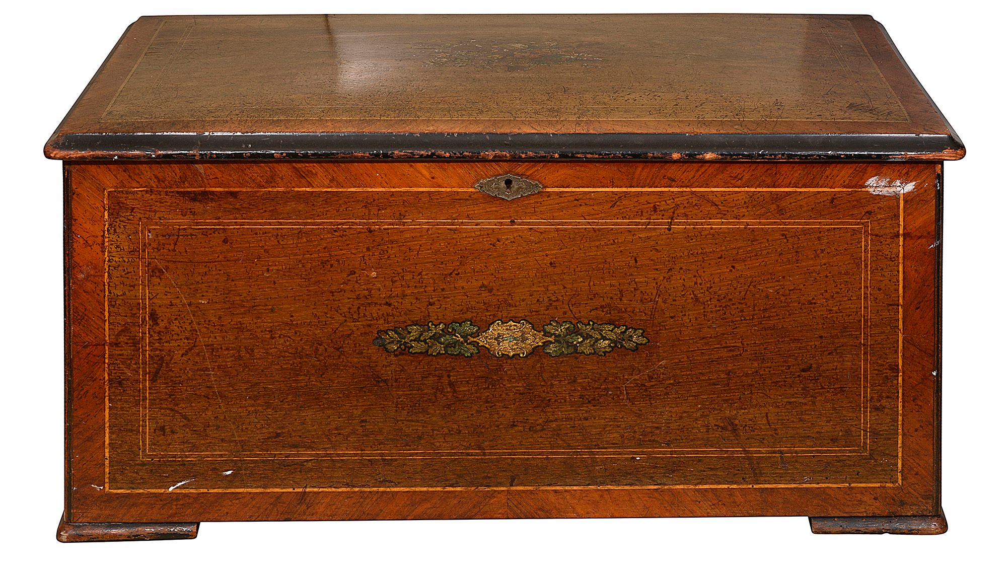 A later 19th century bells-in-sight cylinder musical box - Image 3 of 3