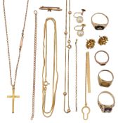 A 18ct fancy link chain and 9ct jewellery