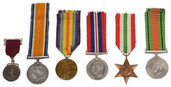 A WWI two medal group and WWII three medal group
