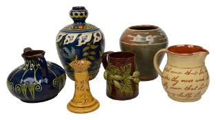 P.A Wranitsky pottery vase and five further pottery pieces