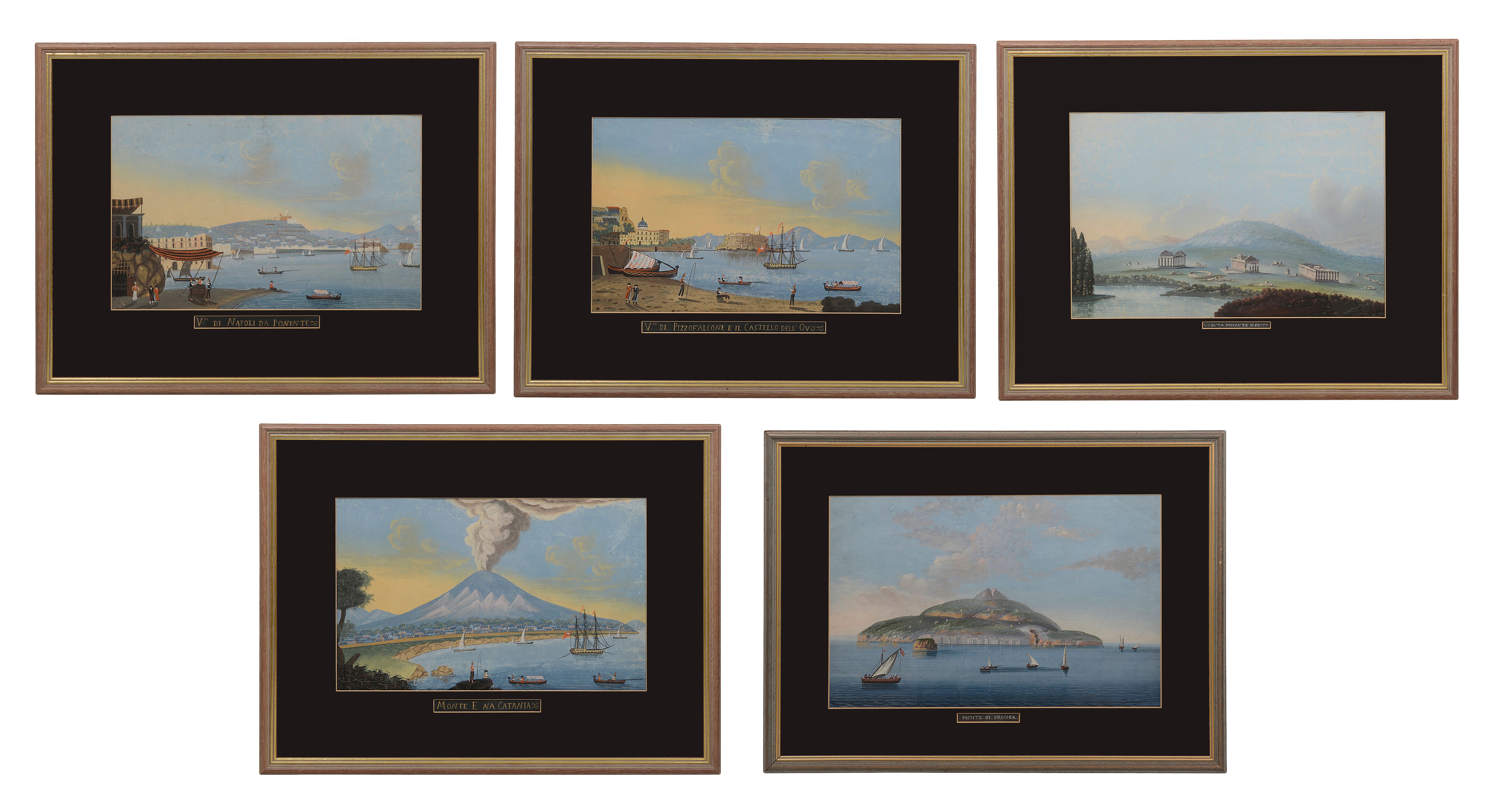 Neapolitan School, early 19th century. Five Views