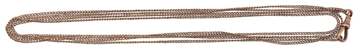 A 9ct gold fine curb link guard chain