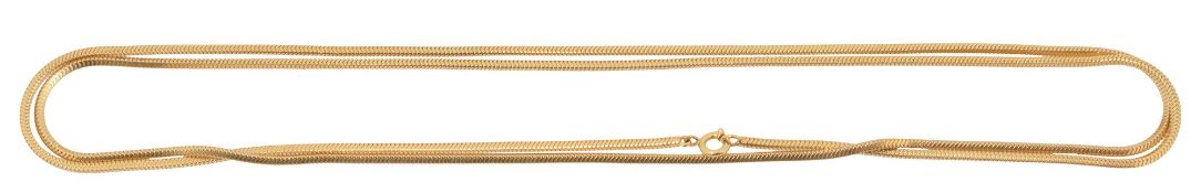 A square snake link chain necklace